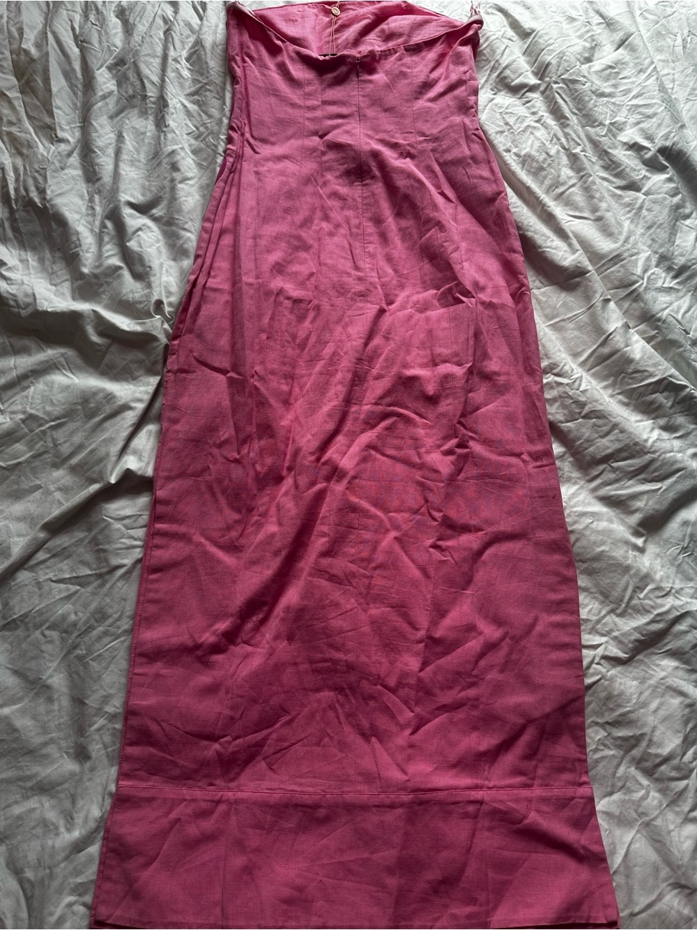The Wolf Gang Filipa Embroidered Strapless Maxi Dress Linen Blend Floss Pink M - Picture 11 of 13